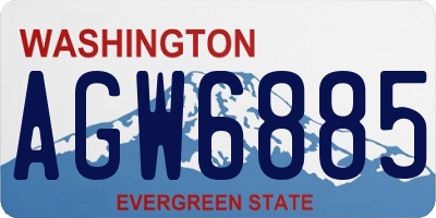 WA license plate AGW6885