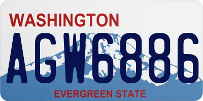 WA license plate AGW6886