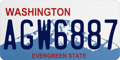 WA license plate AGW6887