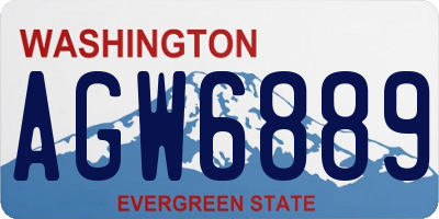 WA license plate AGW6889