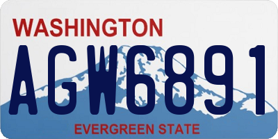 WA license plate AGW6891