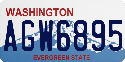 WA license plate AGW6895