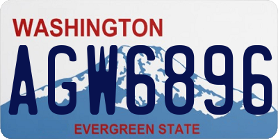 WA license plate AGW6896