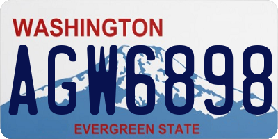 WA license plate AGW6898