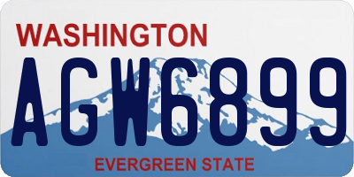 WA license plate AGW6899