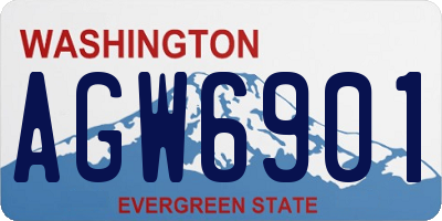 WA license plate AGW6901