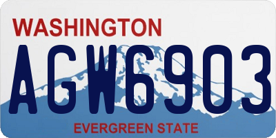 WA license plate AGW6903