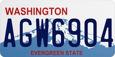 WA license plate AGW6904