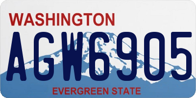 WA license plate AGW6905