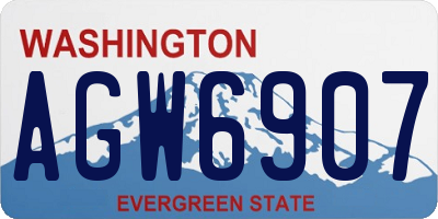 WA license plate AGW6907