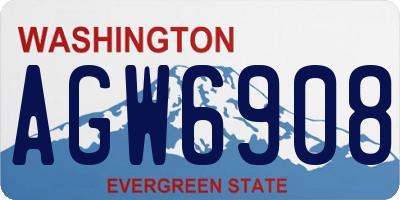 WA license plate AGW6908