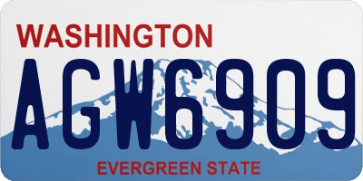 WA license plate AGW6909