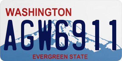 WA license plate AGW6911