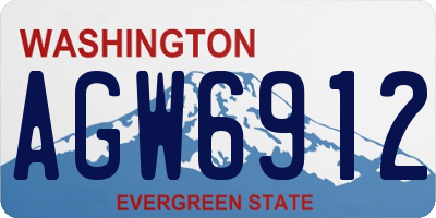 WA license plate AGW6912