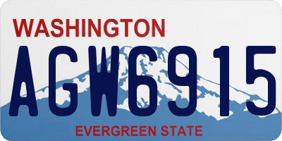 WA license plate AGW6915