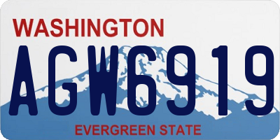 WA license plate AGW6919