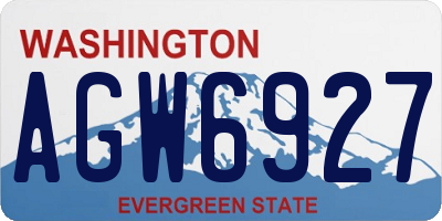 WA license plate AGW6927
