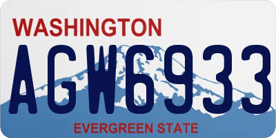 WA license plate AGW6933