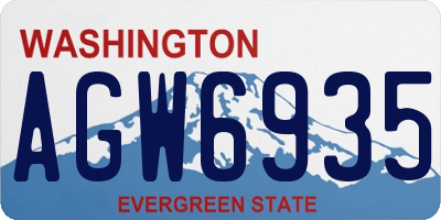 WA license plate AGW6935