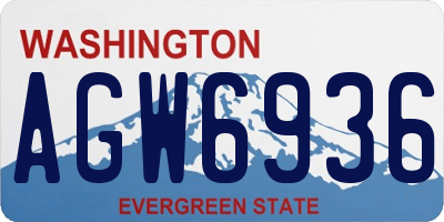 WA license plate AGW6936