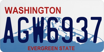 WA license plate AGW6937