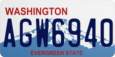 WA license plate AGW6940