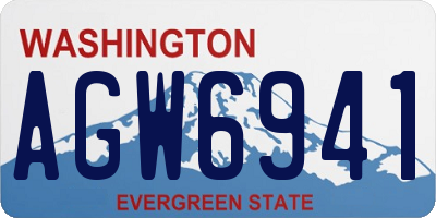 WA license plate AGW6941