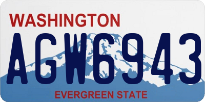 WA license plate AGW6943
