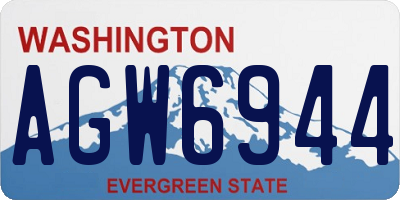 WA license plate AGW6944