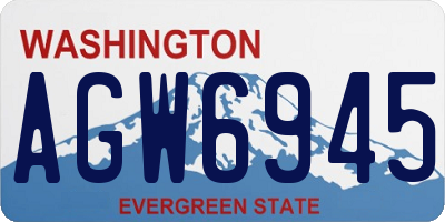 WA license plate AGW6945