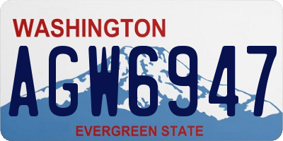 WA license plate AGW6947