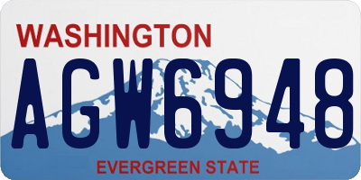 WA license plate AGW6948
