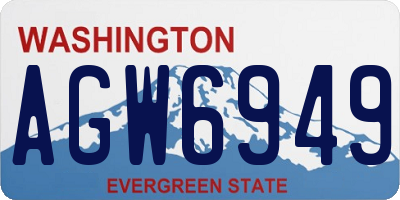 WA license plate AGW6949