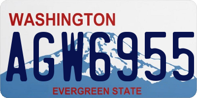 WA license plate AGW6955