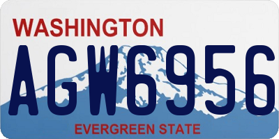 WA license plate AGW6956