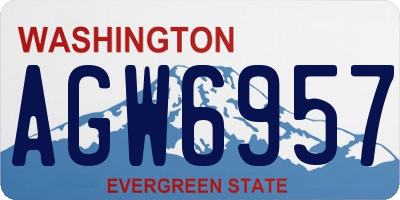 WA license plate AGW6957