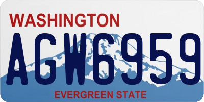 WA license plate AGW6959