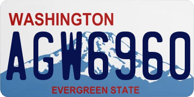 WA license plate AGW6960