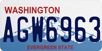 WA license plate AGW6963
