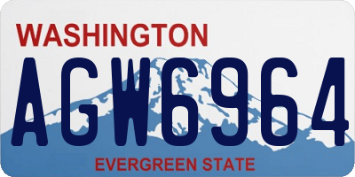 WA license plate AGW6964