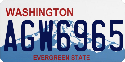 WA license plate AGW6965