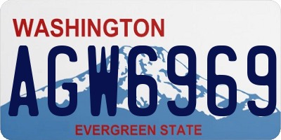 WA license plate AGW6969
