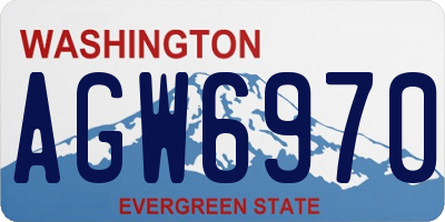 WA license plate AGW6970