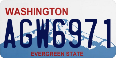 WA license plate AGW6971