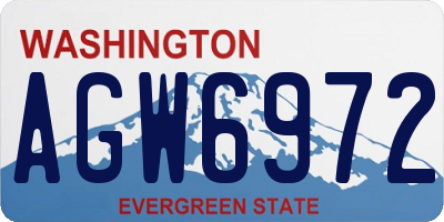 WA license plate AGW6972