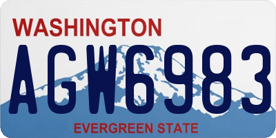 WA license plate AGW6983