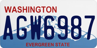 WA license plate AGW6987