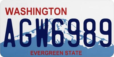 WA license plate AGW6989