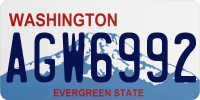 WA license plate AGW6992
