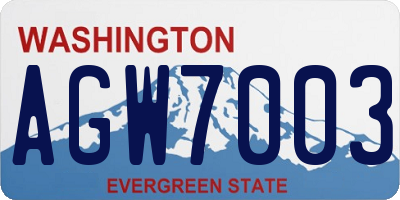 WA license plate AGW7003